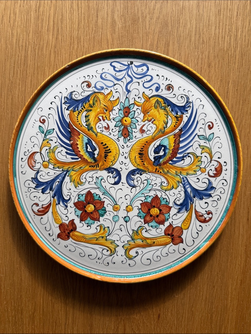 Deruta Italy Hand Painted Majolica Plate Franco Mari Signed